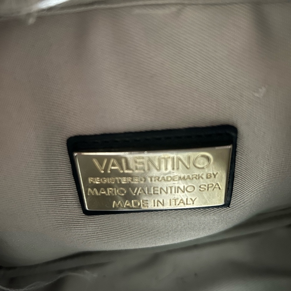 Mario Valentino Black Crossbody Leather Bag with Gold Accents Made In Italy - Picture 8 of 13